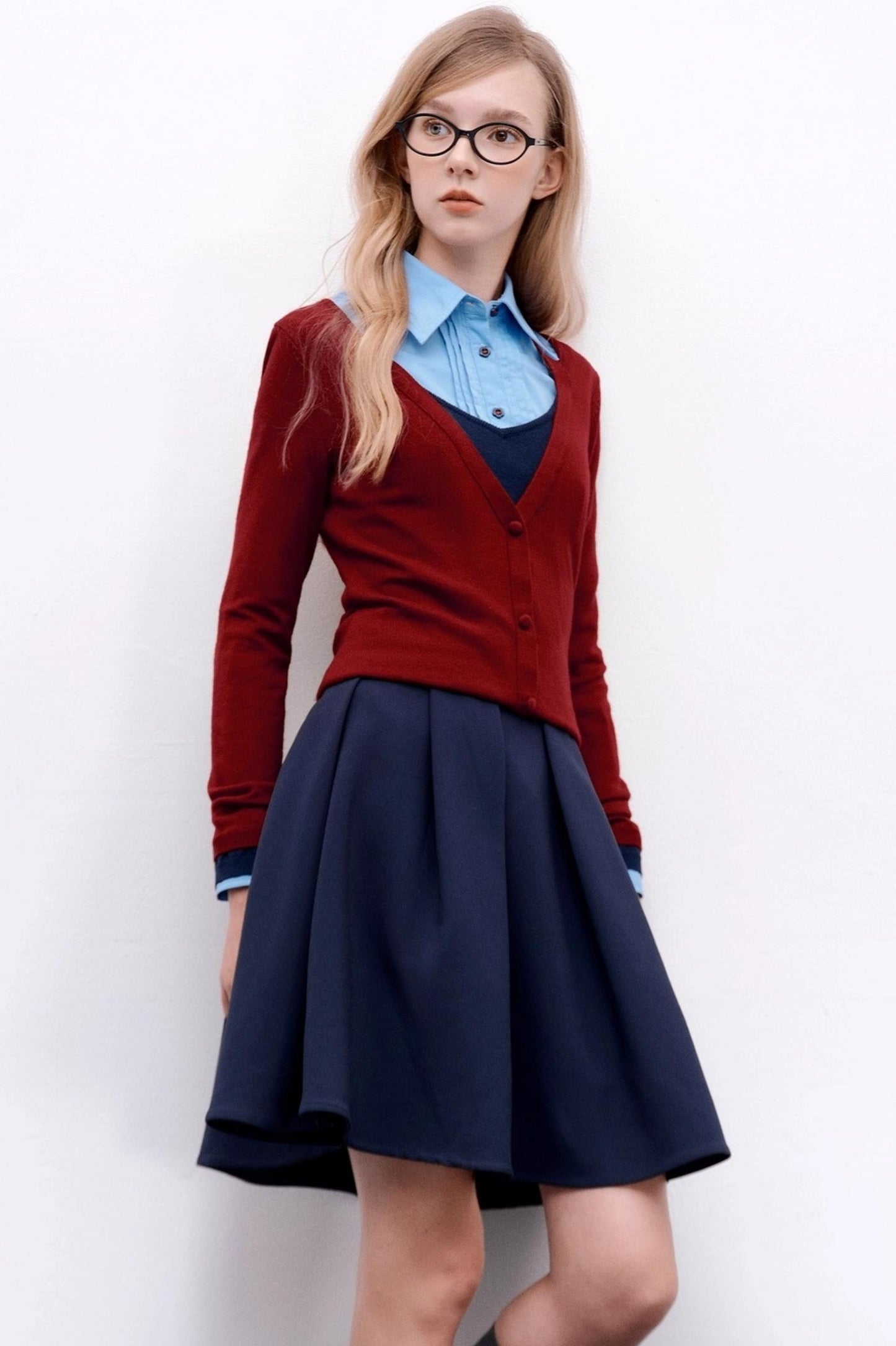 Wool Knit Pullover Layered Top