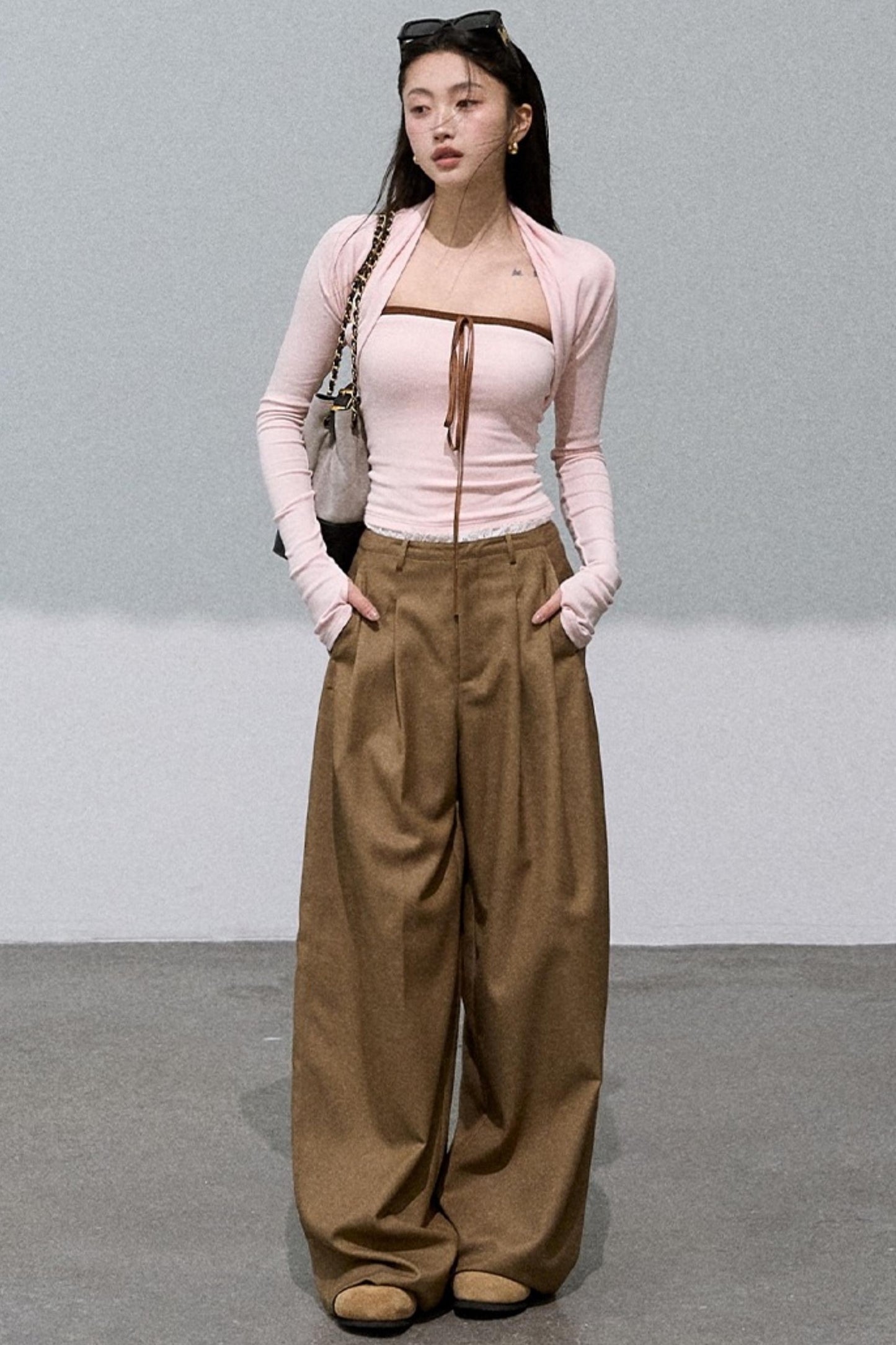 Lazy Lace Drape Suit Pants