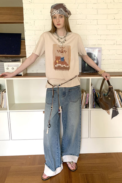 Structured Silver Summer Jeans