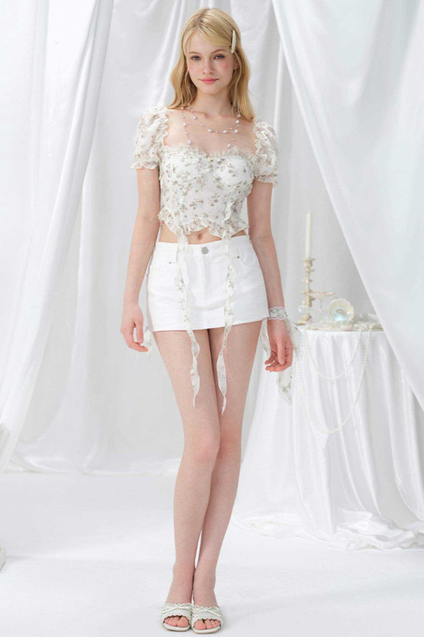 Summer Square Neck Chiffon Top