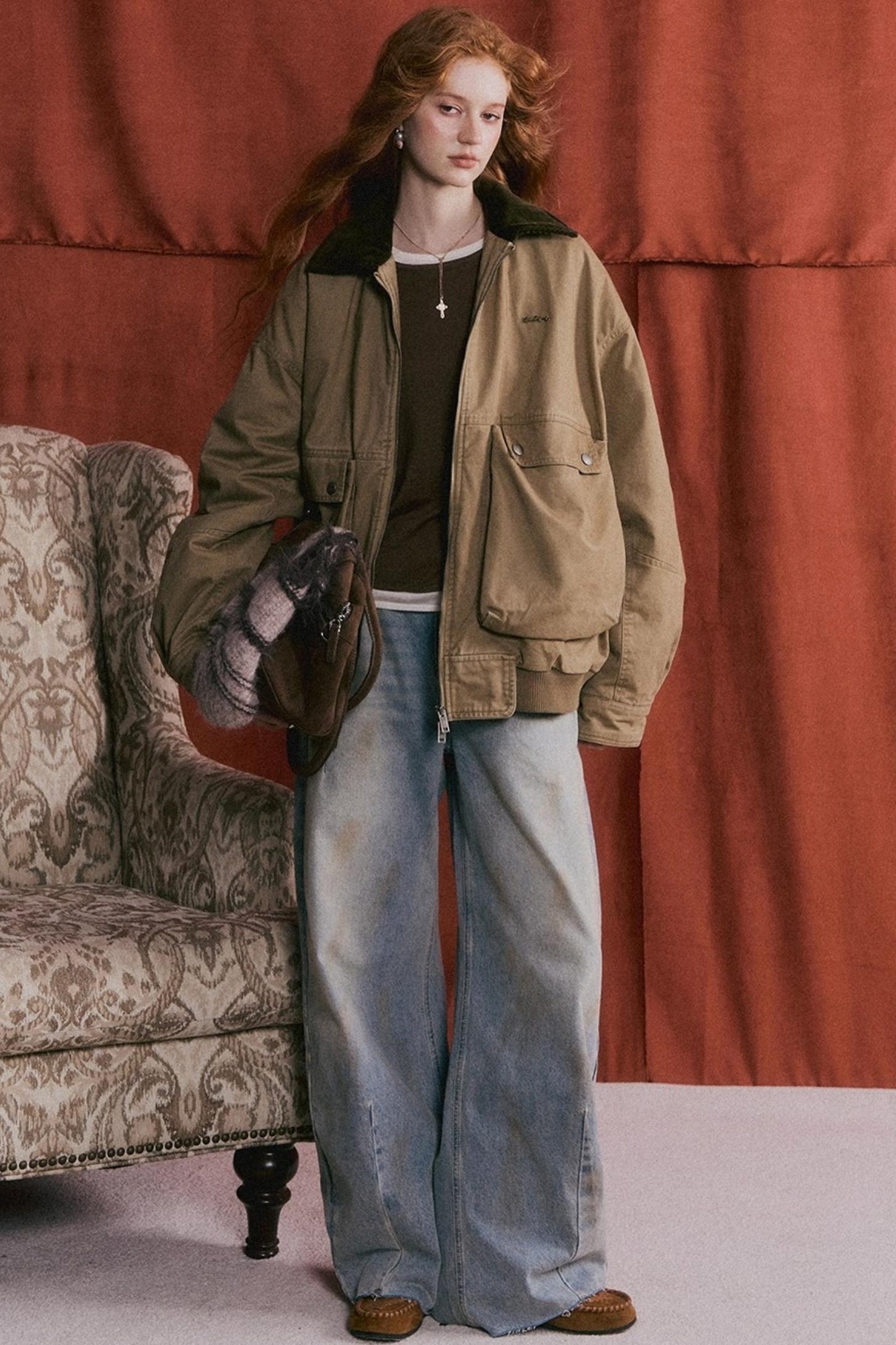 Corduroy Patchwork Retro Jacket Set-Up