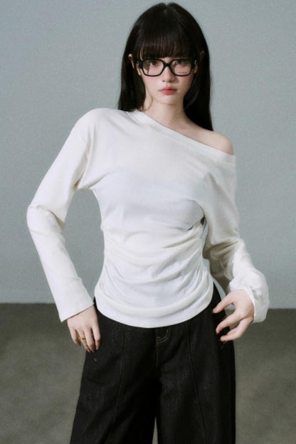 Lyocell Wool Off-Shoulder Top