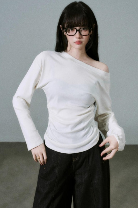 Lyocell Wool Off-Shoulder Top