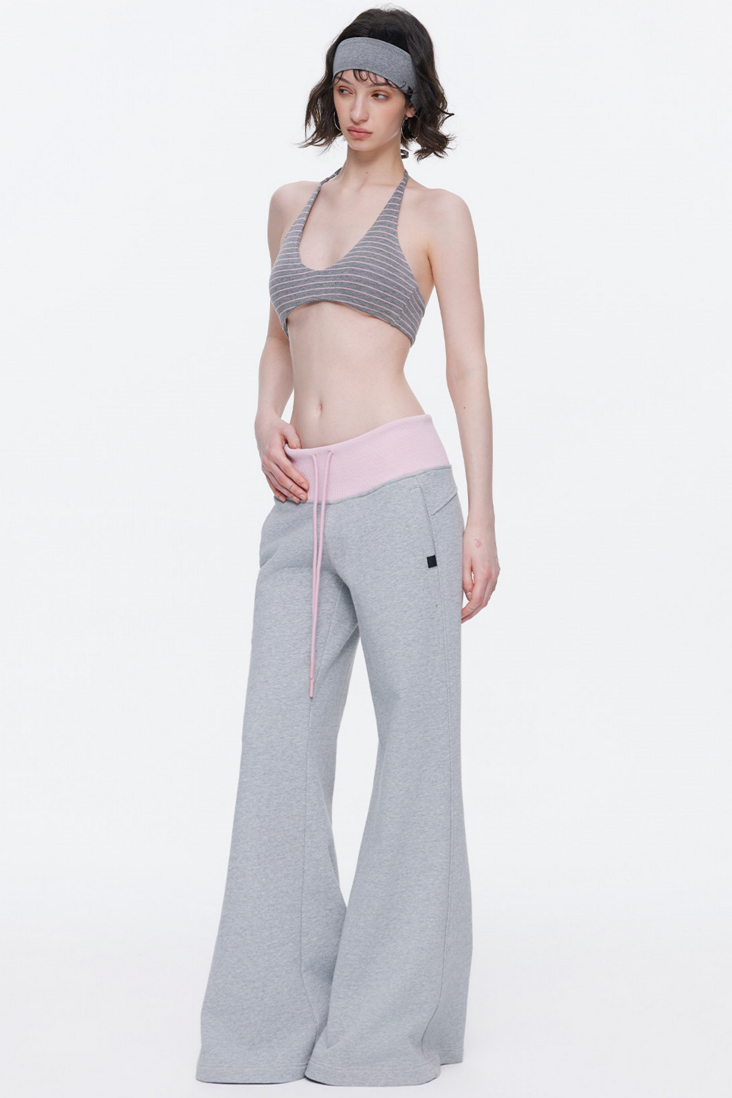 Color-Blocked Flared Pants