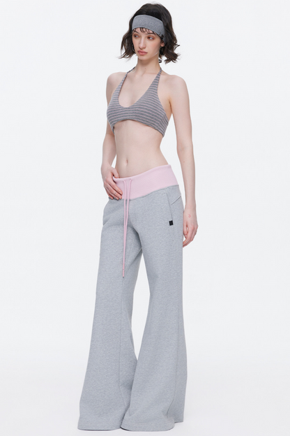 Color-Blocked Flared Pants