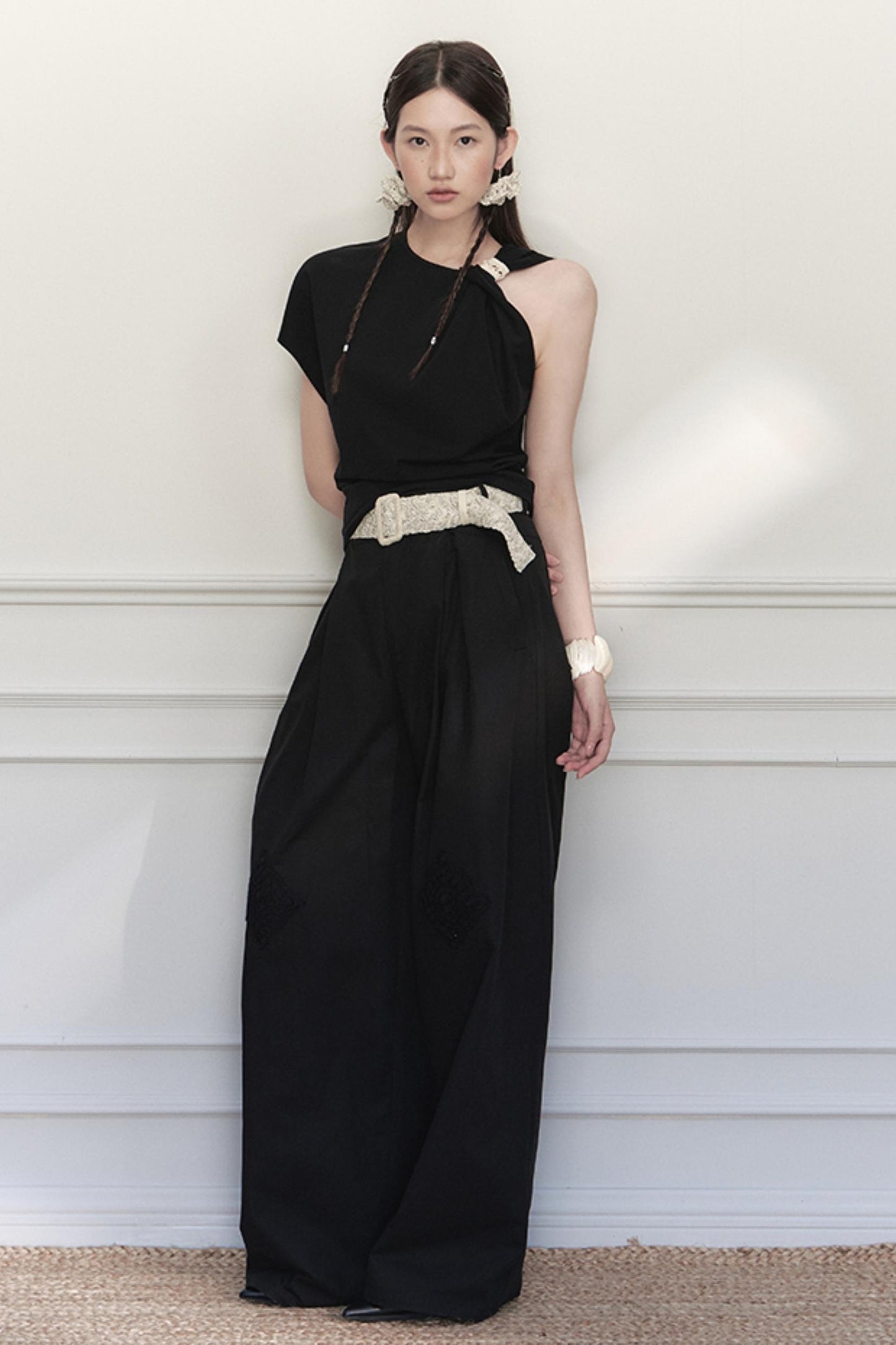 Wave Pleat Chain Belt