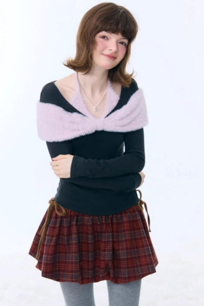 Bow-Knot Knitted Halter Top