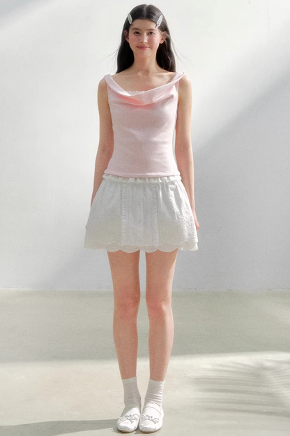 Pure White Embroidered Skirt