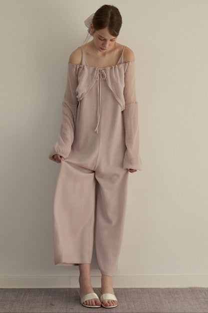 Pink Duo One-piece Pants Set-Up