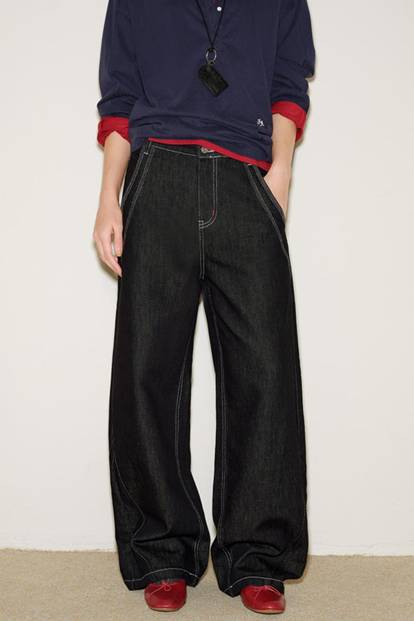 Retro Red Knot Denim Pants