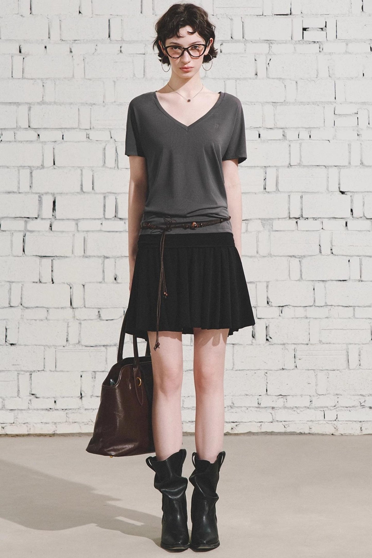 Effortless V-Neck Bat Sleeve Top