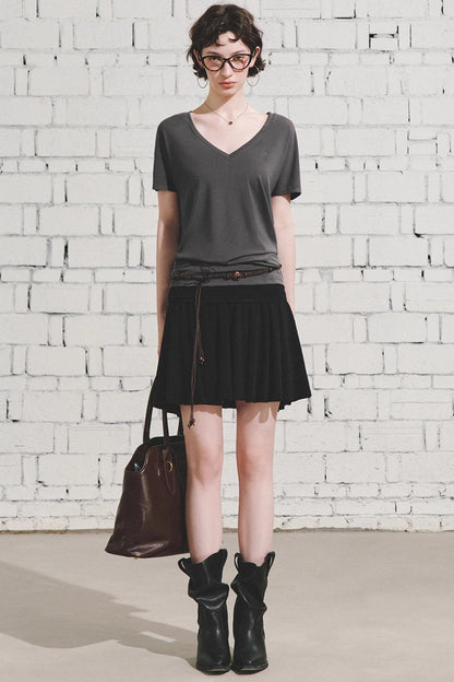 Effortless V-Neck Bat Sleeve Top