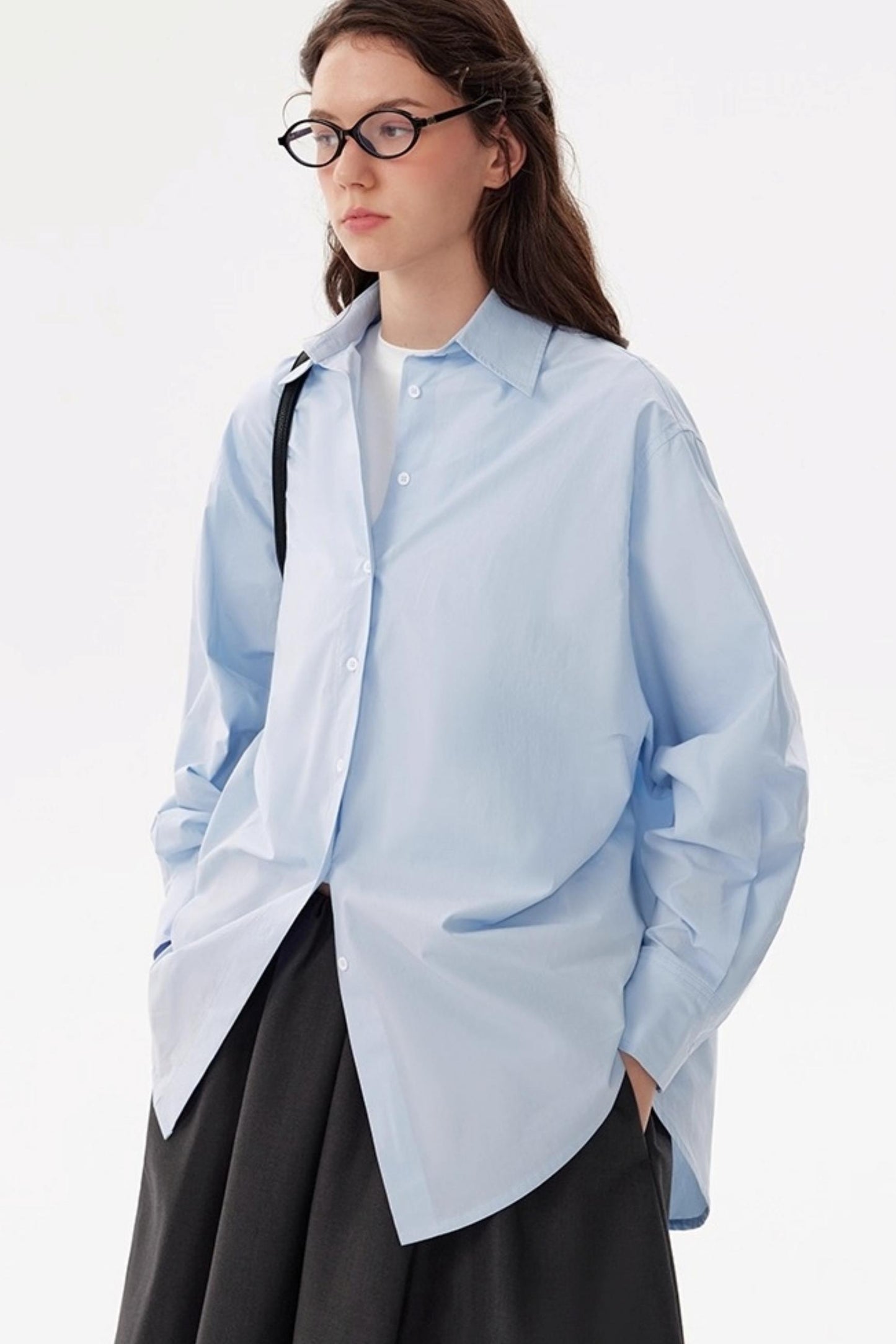 Blue Anti-Wrinkle Cotton Staple Shirt