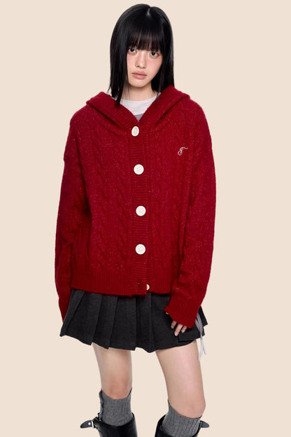 Twisted Embroidered Knit Jacket