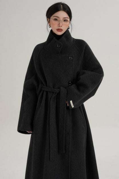 Elegant Charcoal Wool Coat