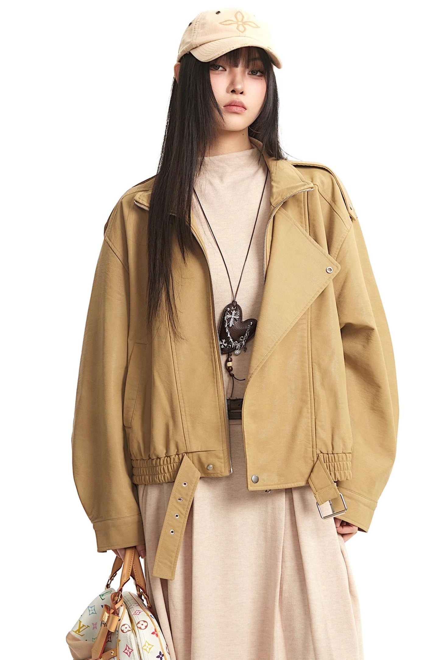 Retro Khaki Leather Jacket