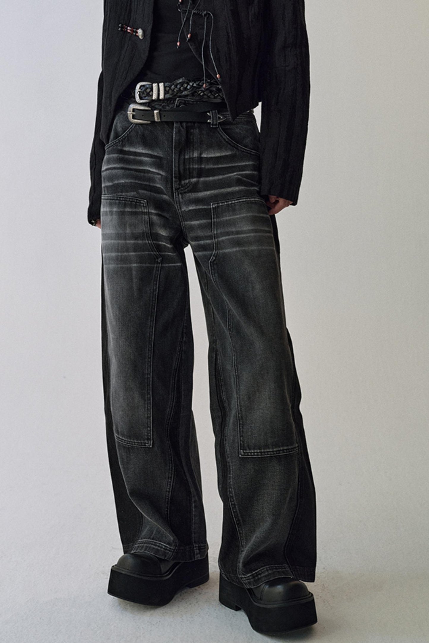 Whispers Gray Washed Jeans Pants