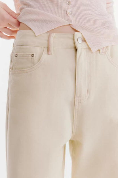 Milchig-weiße Baumwollhose