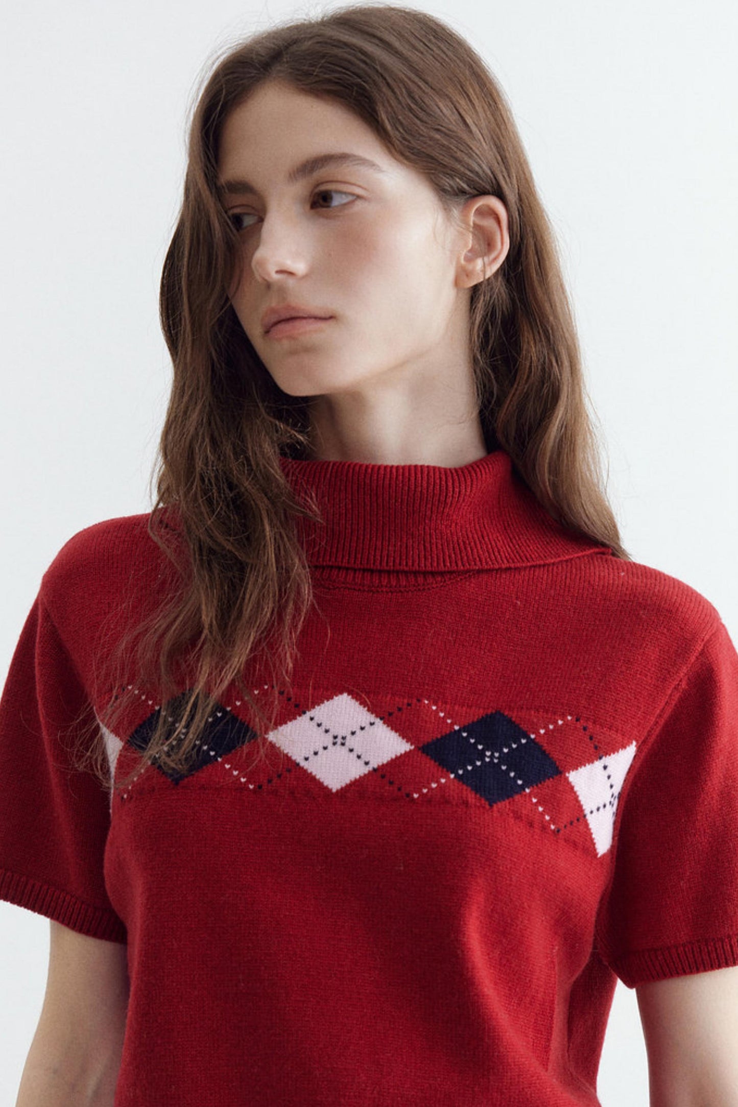 Argyle Jacquard Knit Top