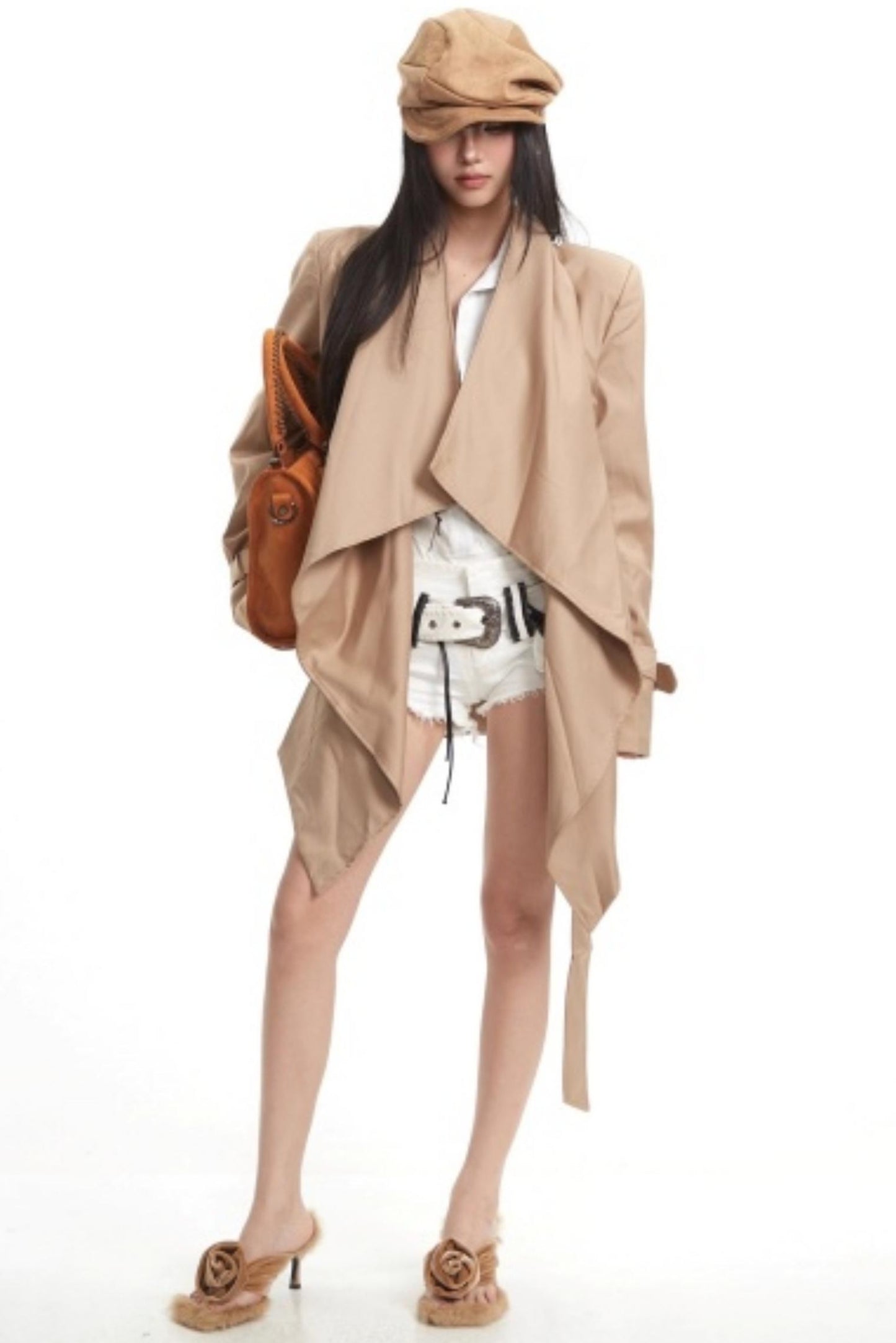 Retro Asymmetrical Khaki Jacket