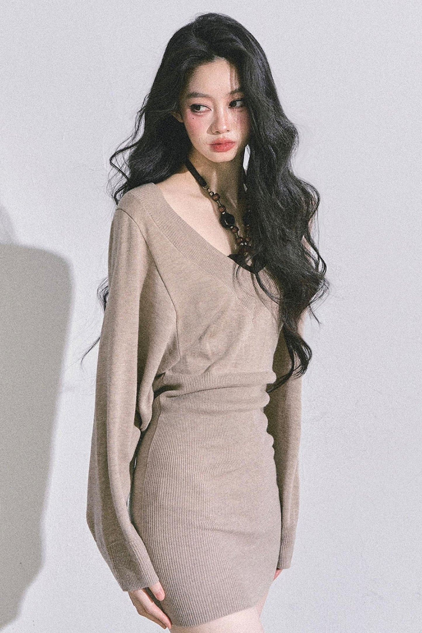 Gold Wisdom French Knitted Dress Set-Up