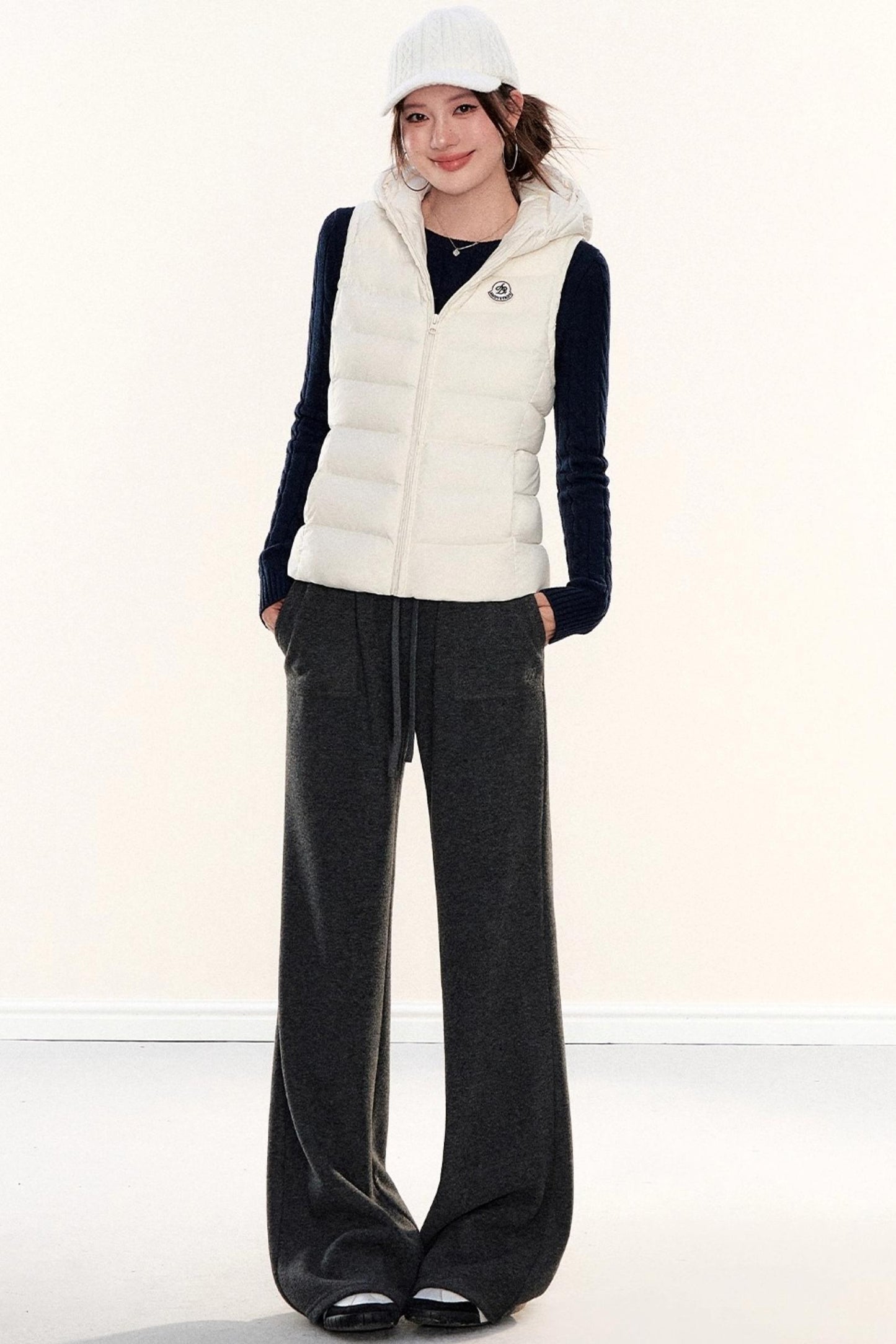 Fleece-Lined Glutinous Rice Pants