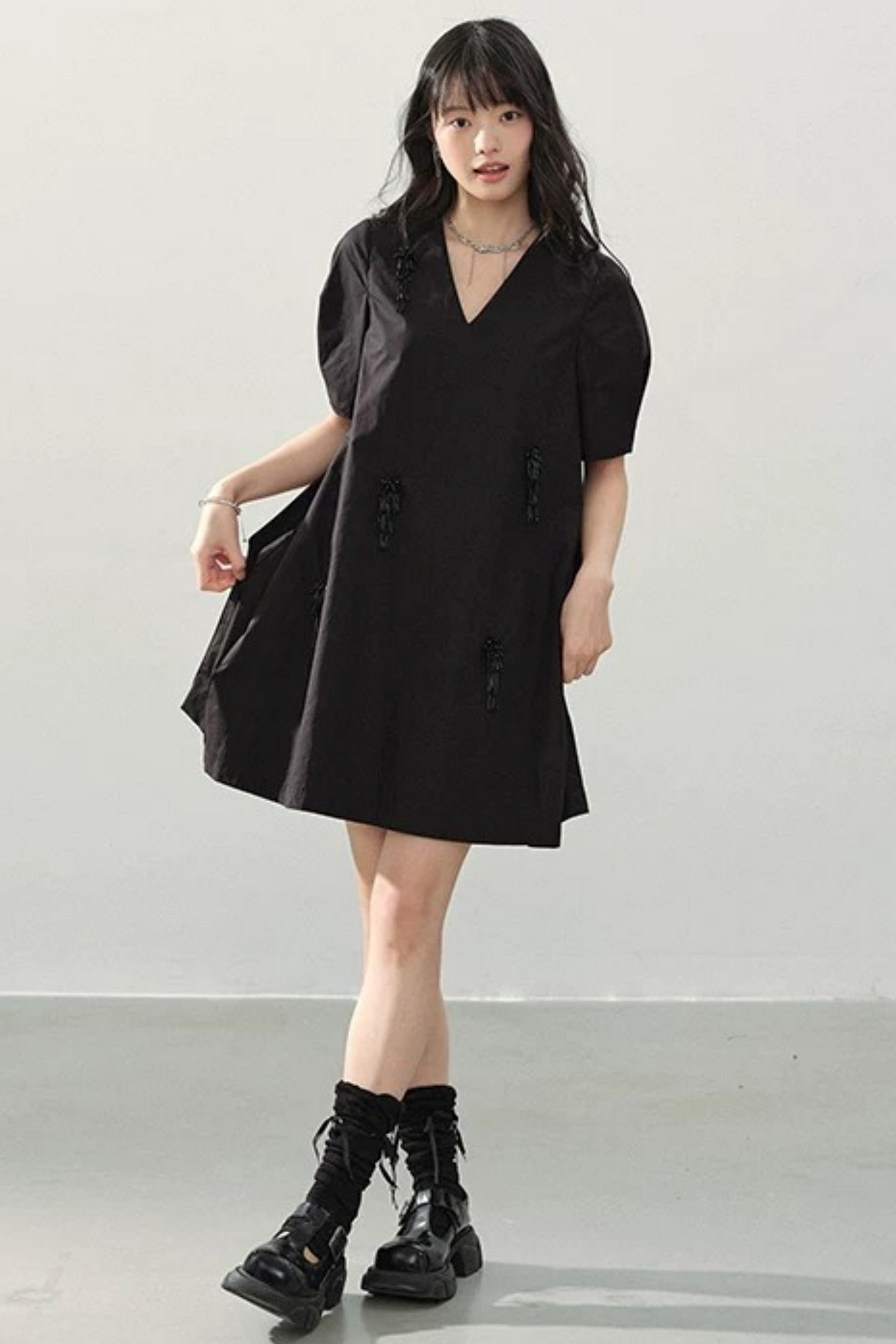 Black Swan Beaded Dress