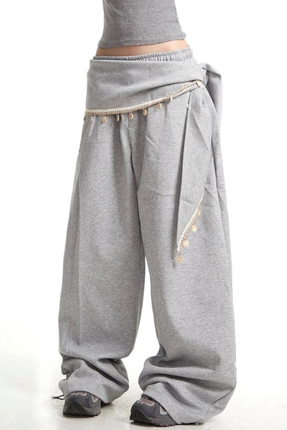 Wide-Leg Sweatpants
