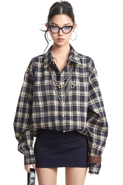 Vintage Pearl Letter Shirt