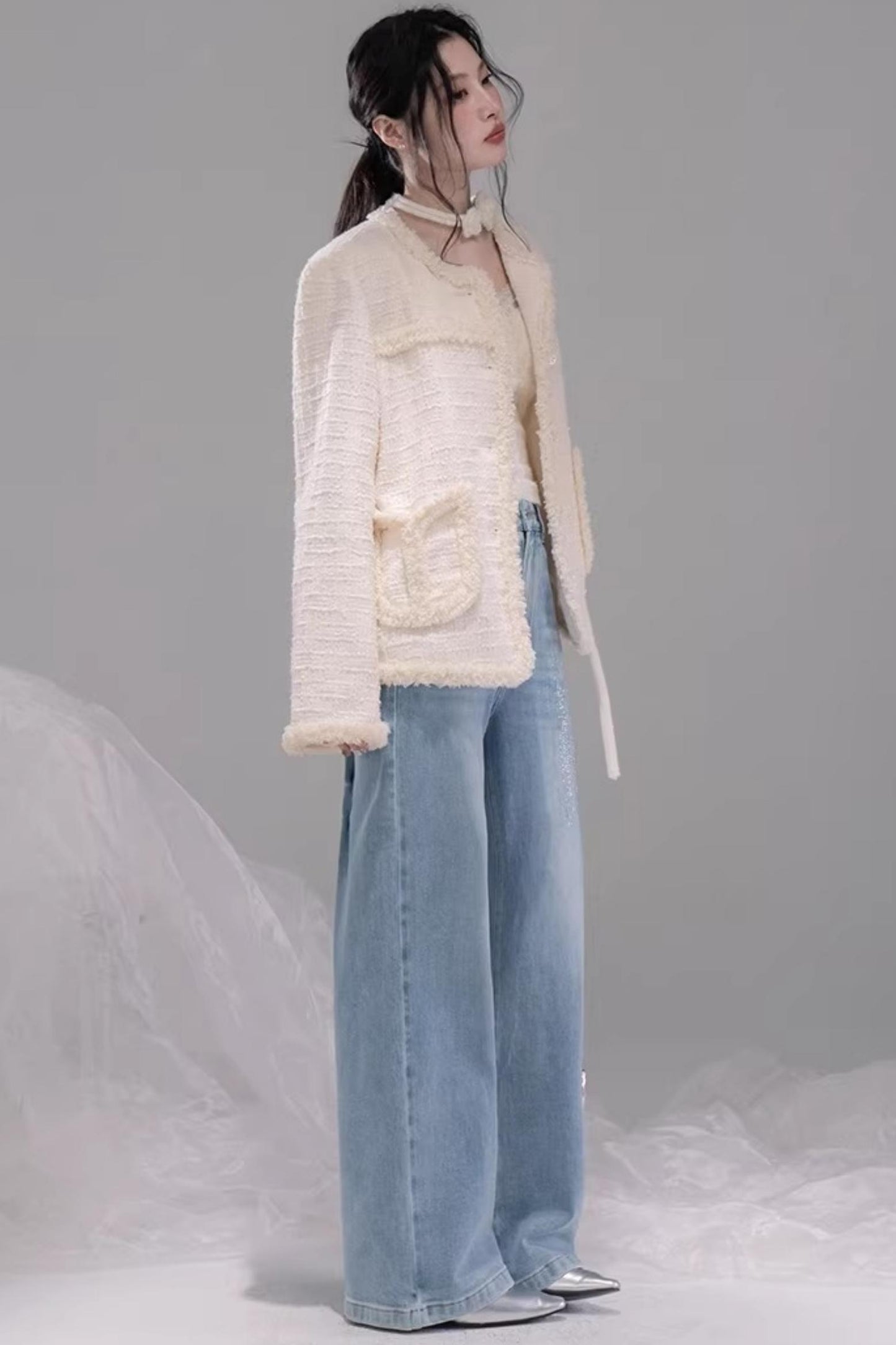 Starry Sky Blue Rhinestone Jeans