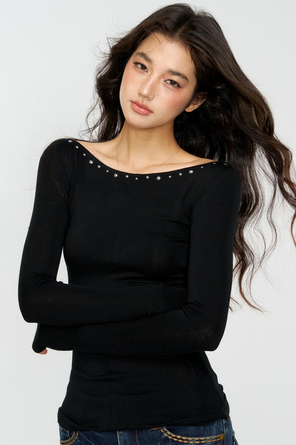 Hot Diamond Shoulder Buckle Shirt