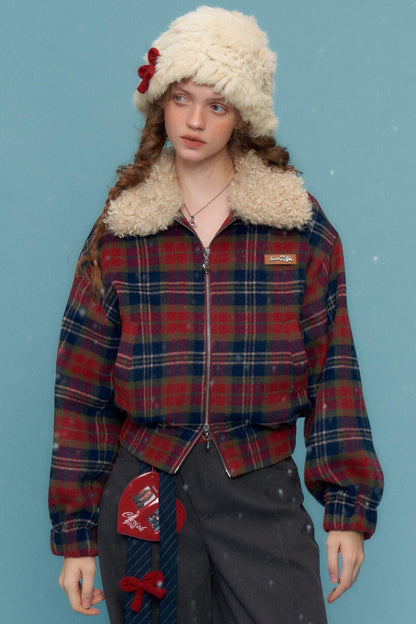 Retro Plaid Fleece Jacket