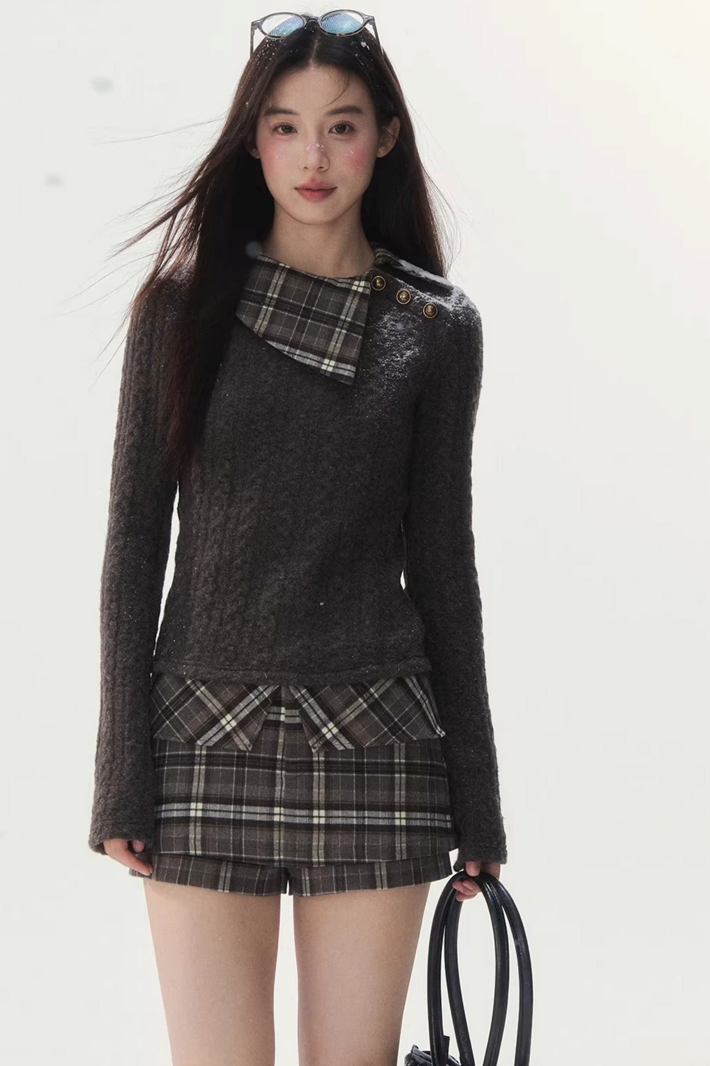 Retro Plaid Knitted Sweater