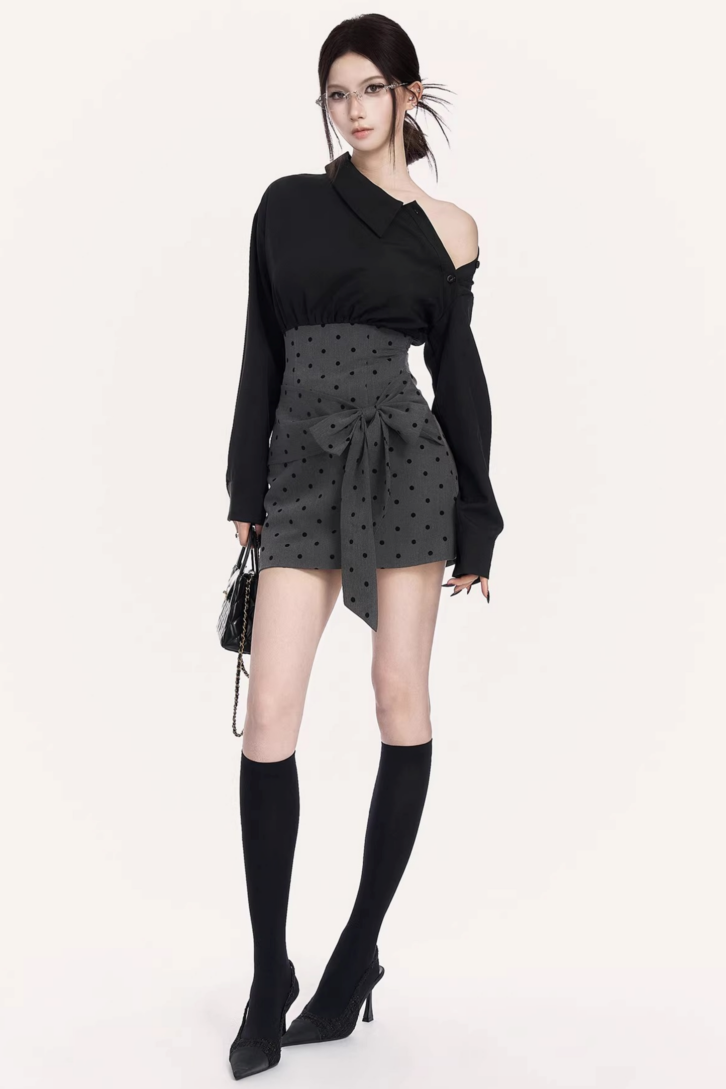 French Retro Polka Dot Dress