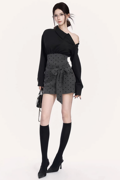 French Retro Polka Dot Dress