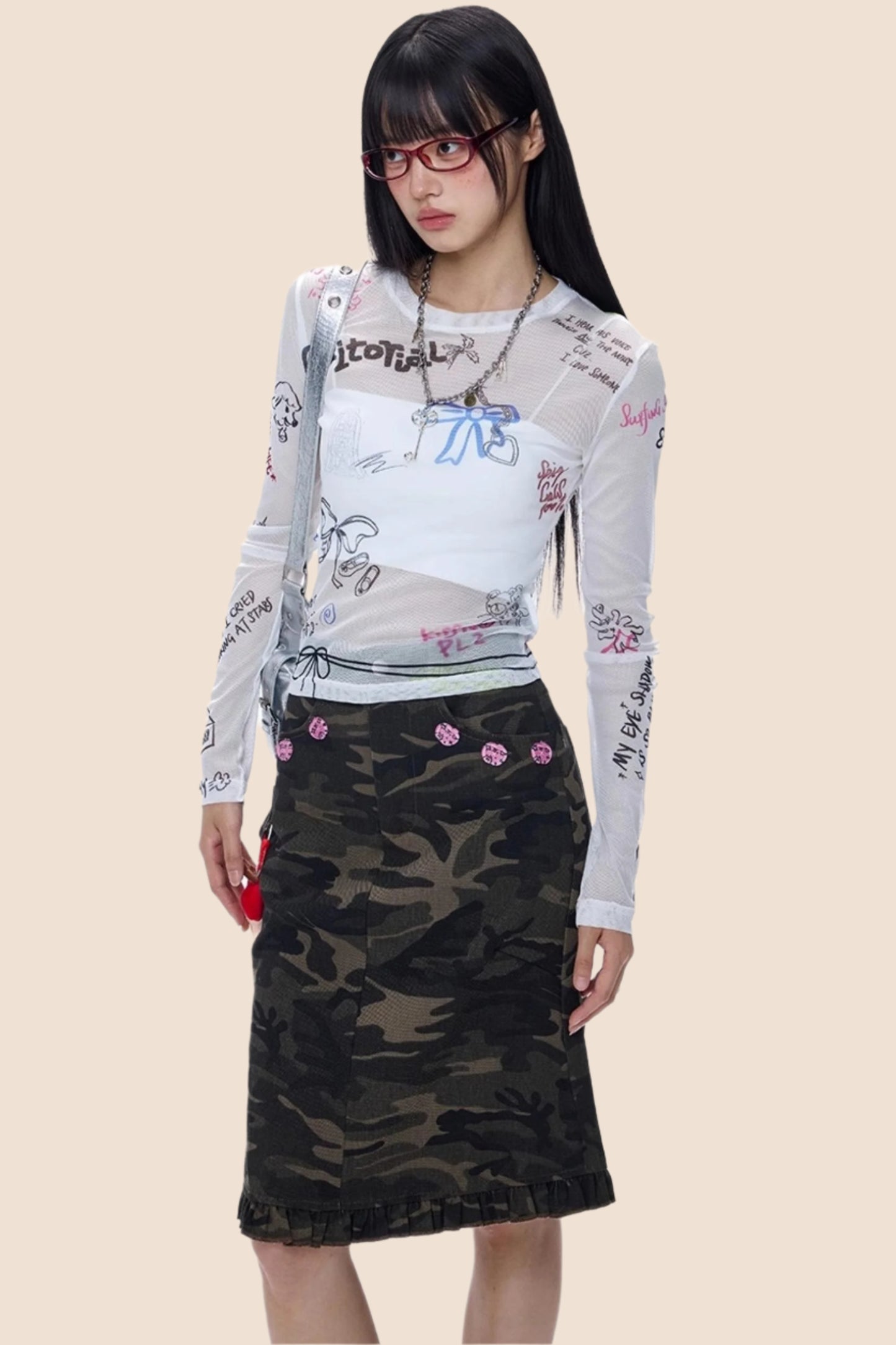 American Babes Mesh Long Sleeve Top