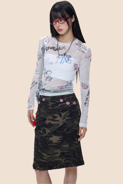 American Babes Mesh Long Sleeve Top