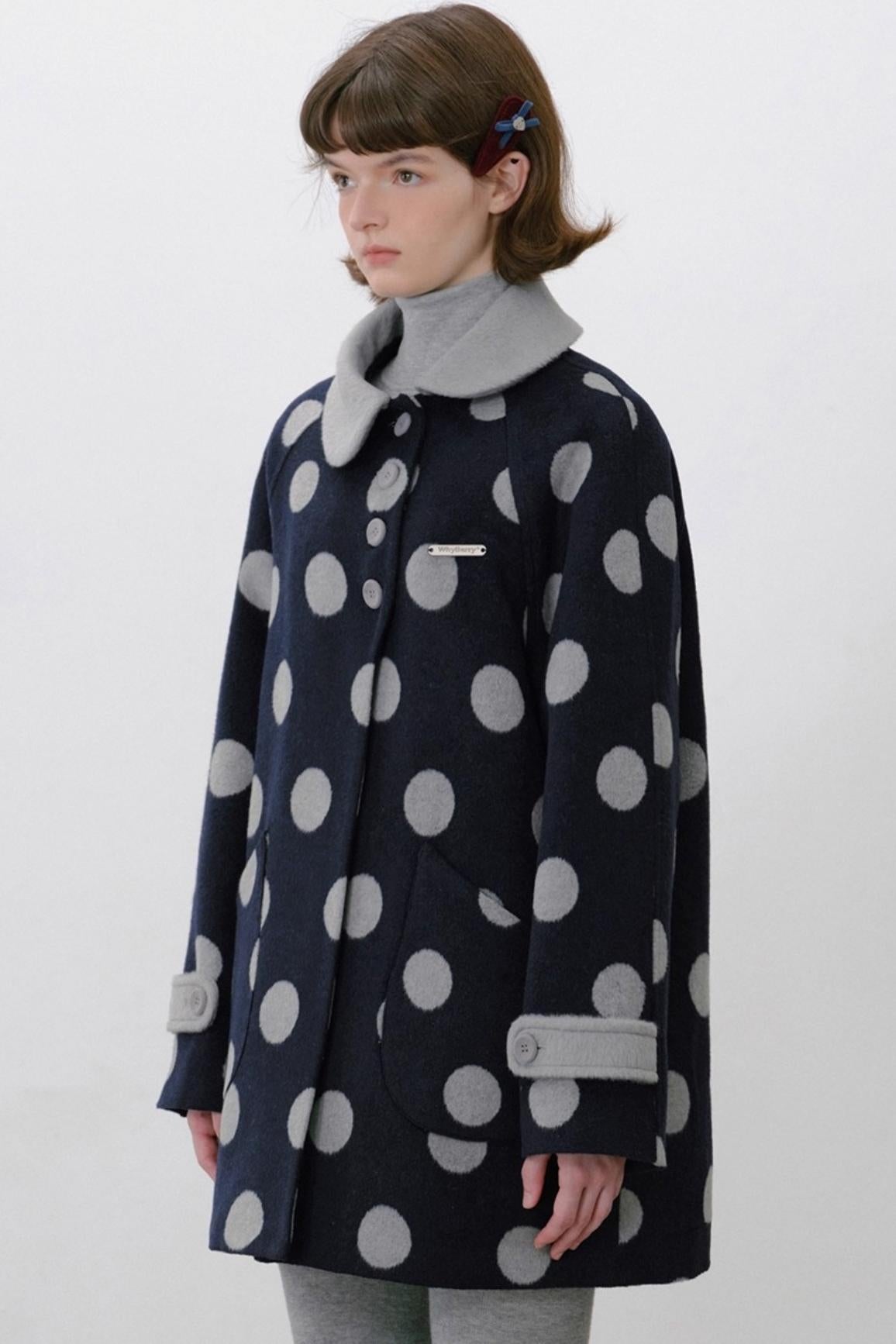 Vintage Polka Dot Woolen Jacket