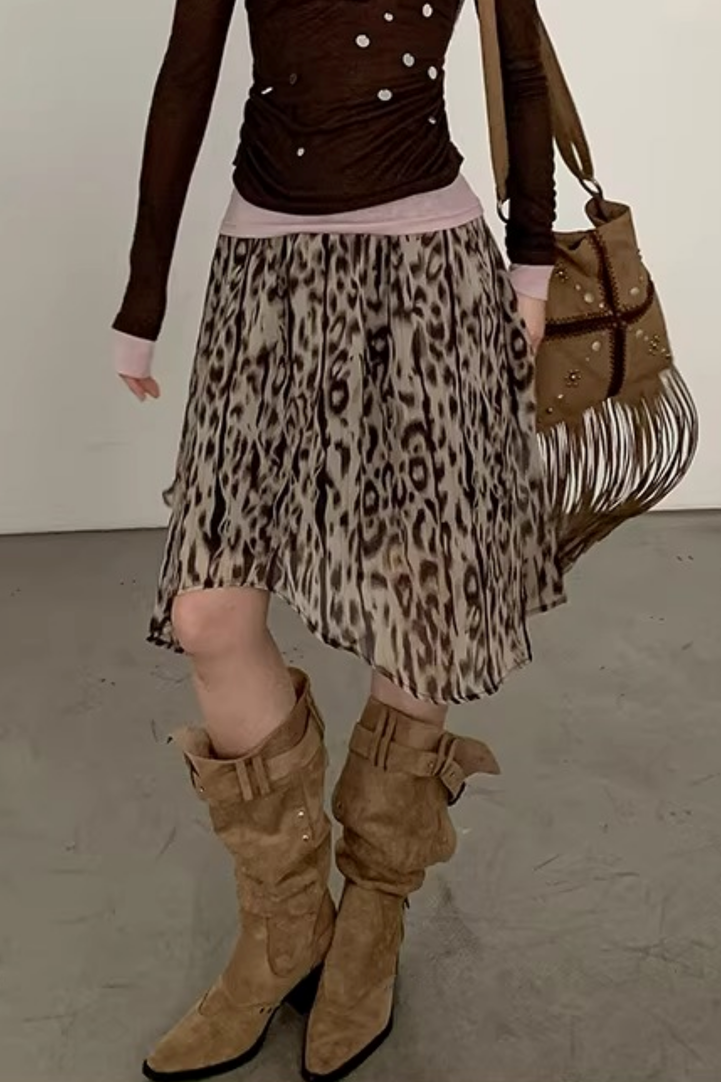 Leopard Asymmetrical Retro Skirt