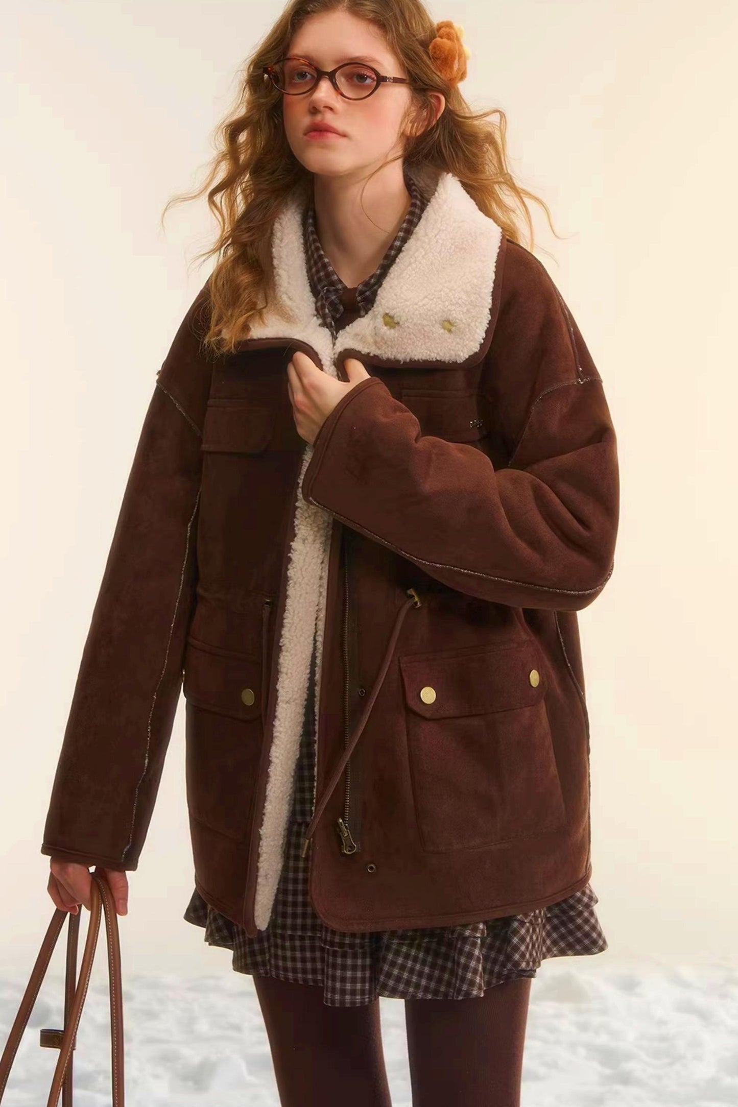 Reversible Lamb Wool Biker Jacket