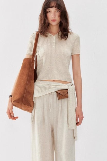 Luxe Linen Polo Top Set-Up