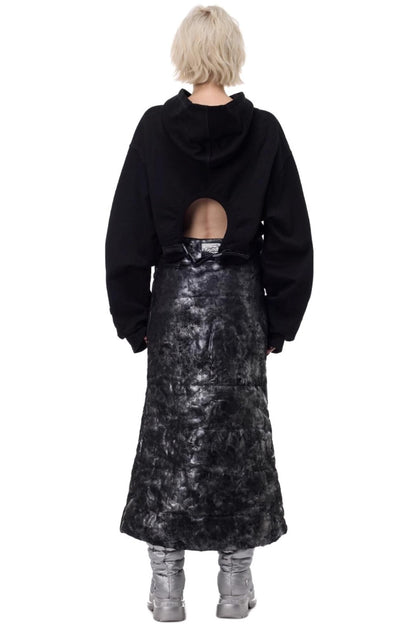 Thorn Print Hooded Fleece Sweatshirt