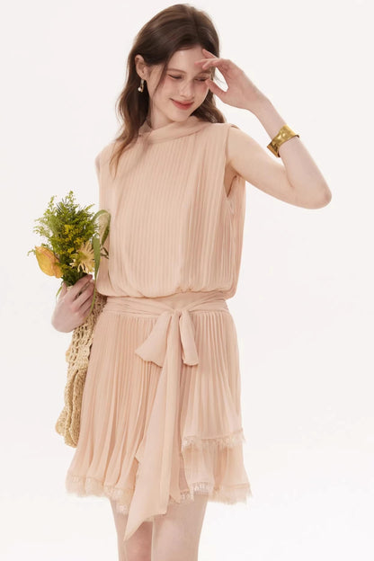 French Textured Bow Dress