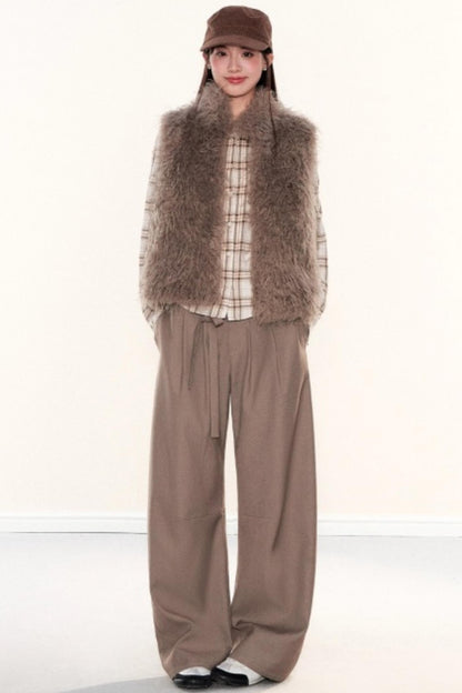 Stand-Up Collar Furry Vest