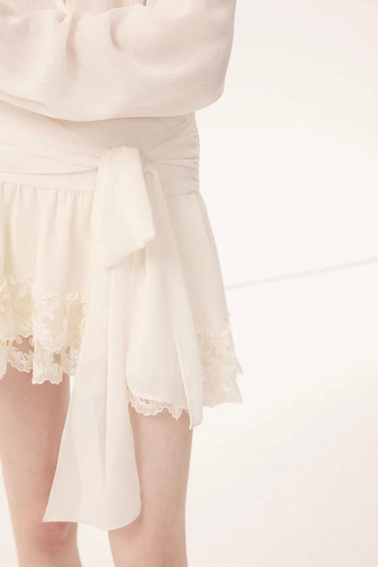 Chiffon Lace Paneled Dress