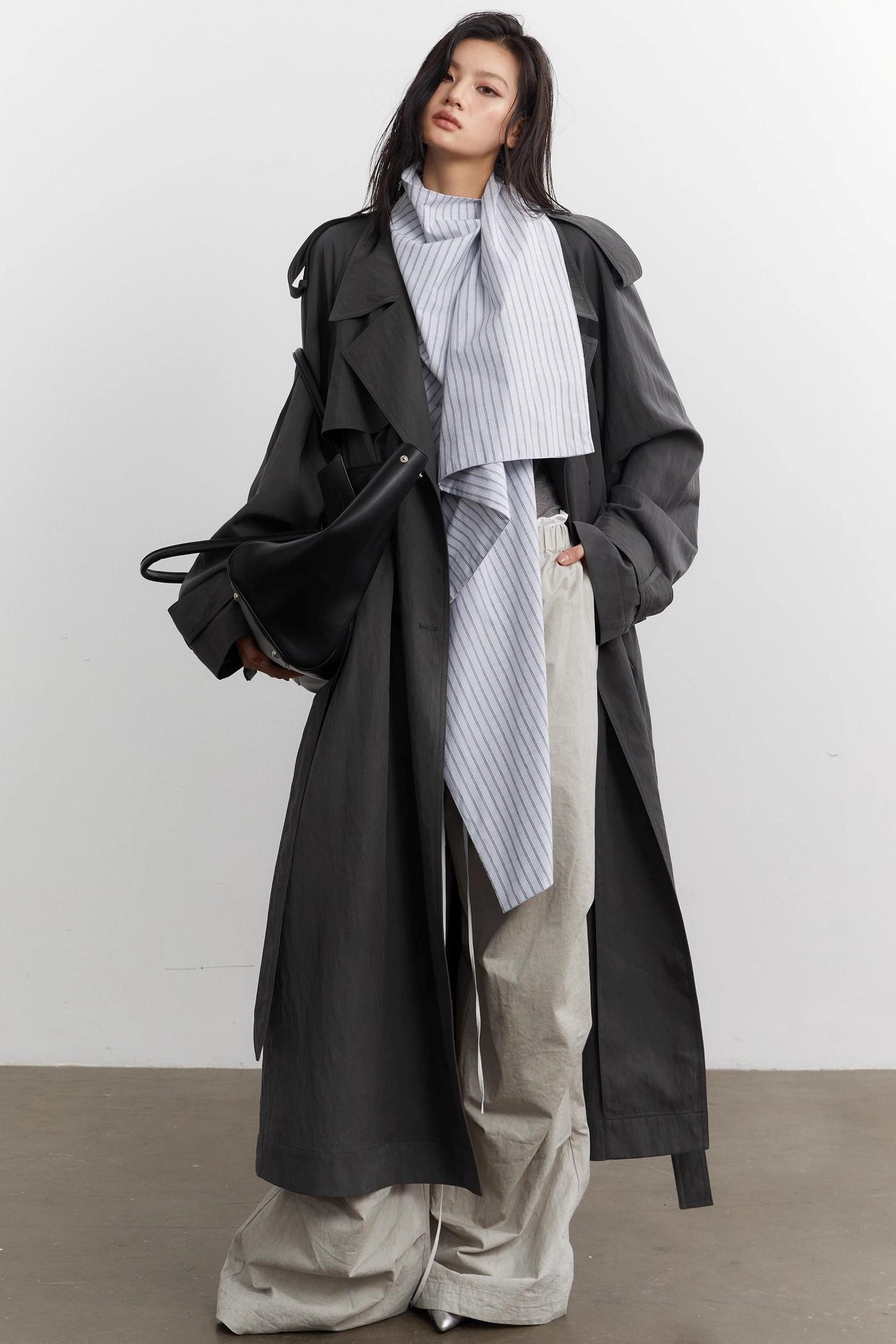 Urban Minimalist Long Trench Coat