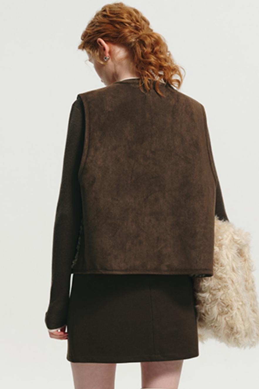 Warm Shearling Suede Vest