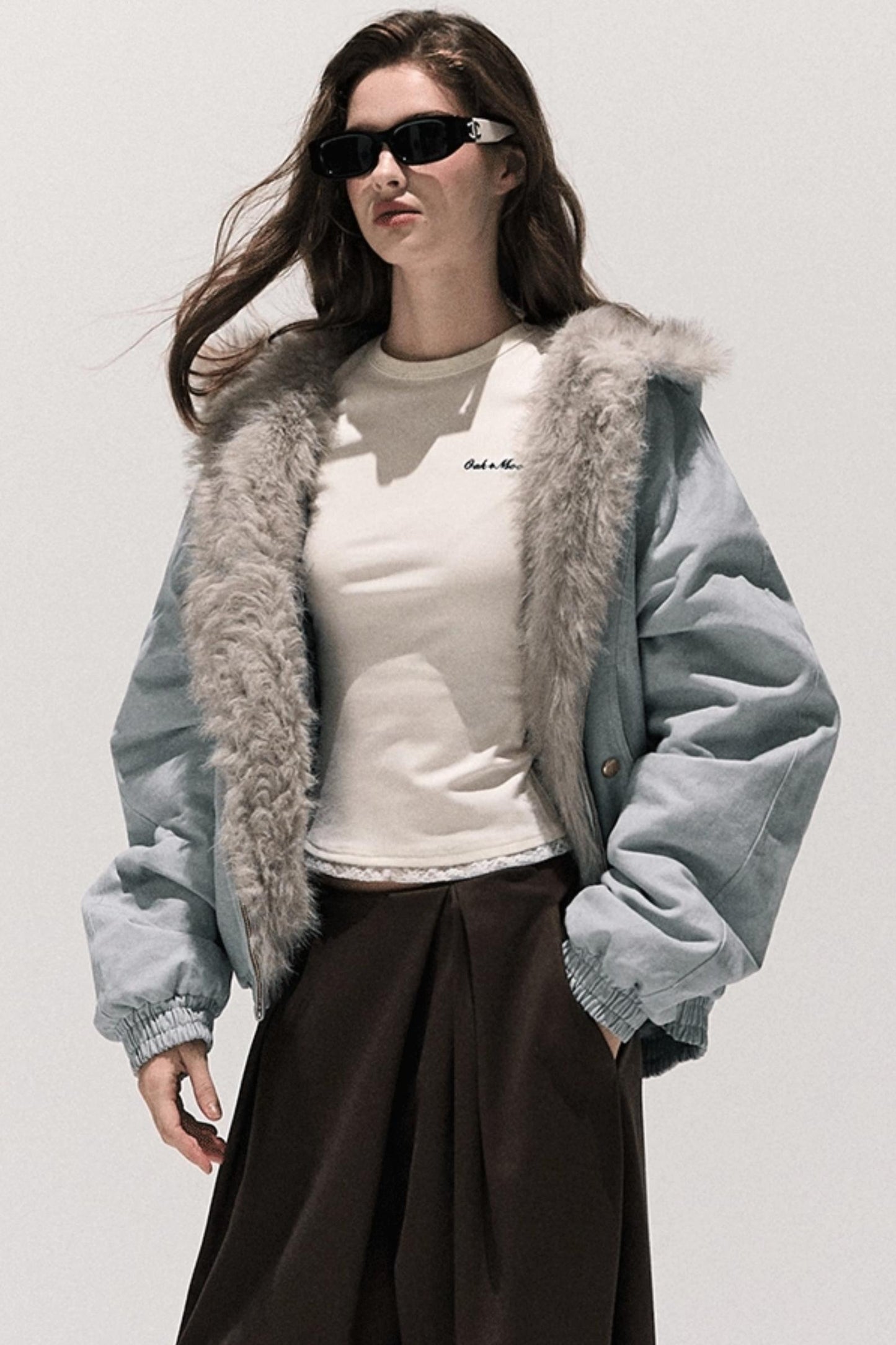 Tencel Wool Pleats Wide-Leg Pants