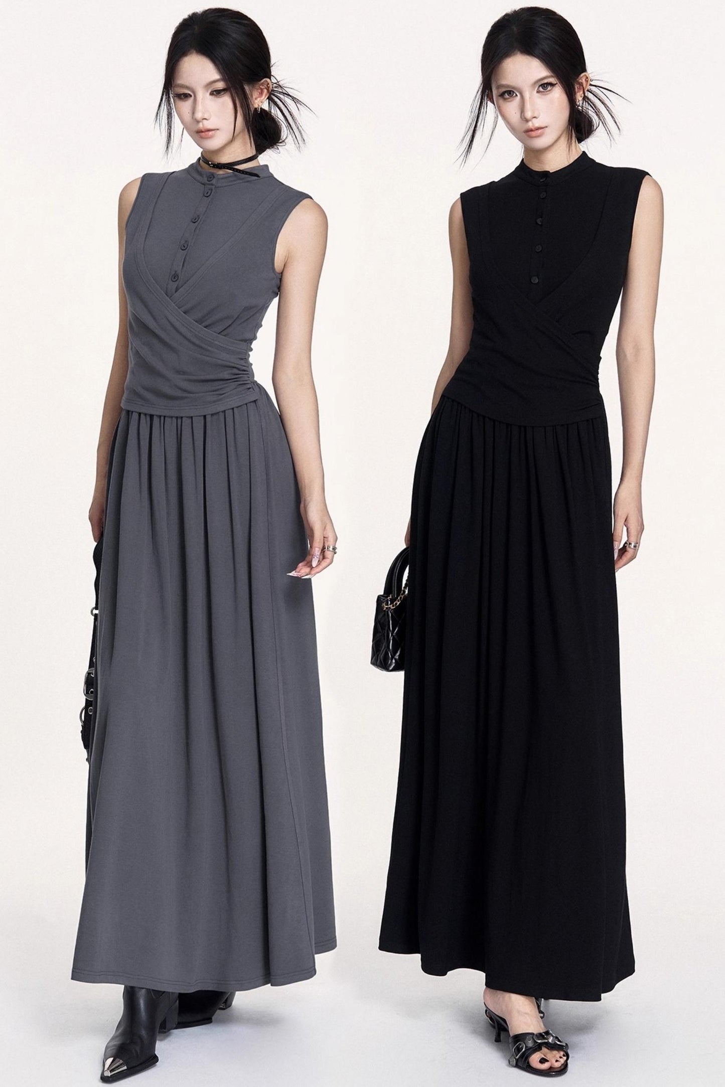 Light Silhouette Stretch Knit Vest Dress