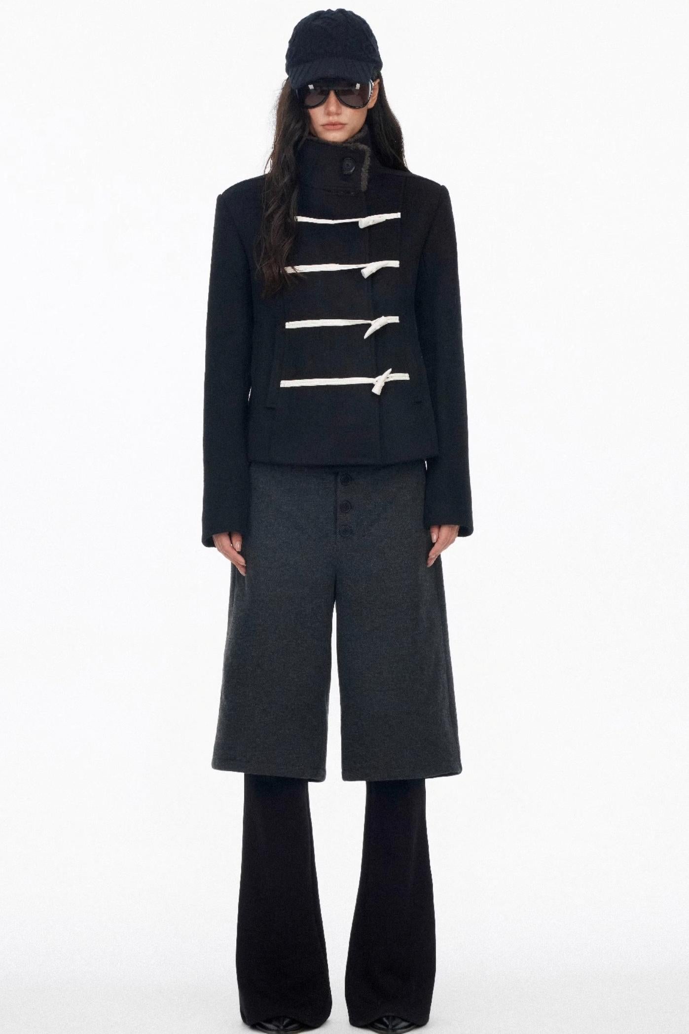 Layered Draped Bootcut Pants